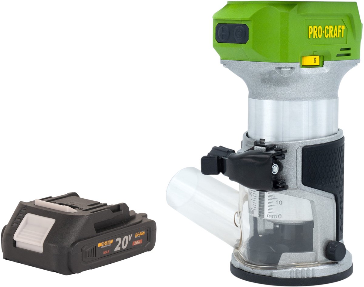 Procraft POB24bb accu multifunctionele frees 20 V 6 / 8 mm borstelloos + 1x accu 2,0 Ah - zonder oplader