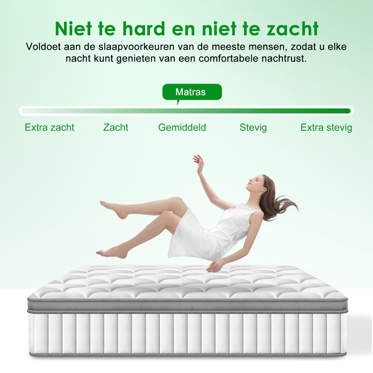 Fukstern Fukstern Matras 90 x 200 cm - Pocketvering Matras - afbeelding 4