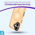 Coque de téléphone dorée avec dos mat, le texte "Protection optimale contre chutes, rayures et chocs" et "Excellente protection".