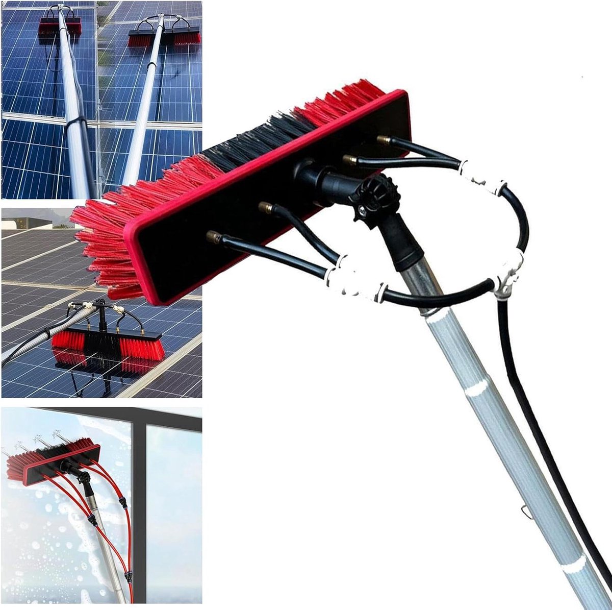 Telescopische Raamwisser - Watergevoede Paal Wasborstel - Ramen Zemen - Verstelbare Hoek - 9 meter - Blauw