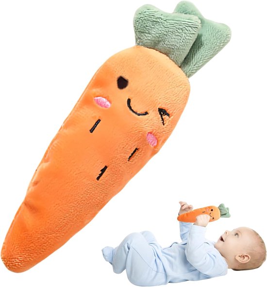 Pluche Ontwikkelingsspeelgoed - Baby Knuffel Wortel - Baby's Kalmeren - Zacht Elastisch Pluche - 15 x 45 x 1 cm — afbeelding 5