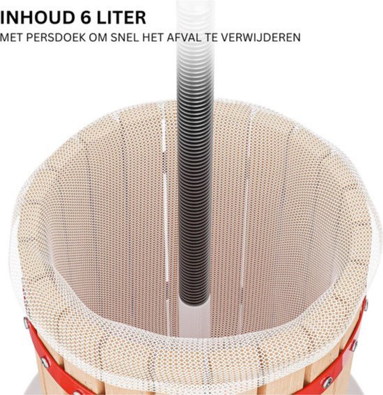 Thuys - Fruitpers - Elektrisch - Handmatig - Hout - Handmatige wijnpers met mand van 190x270 mm van Thuys — afbeelding 3