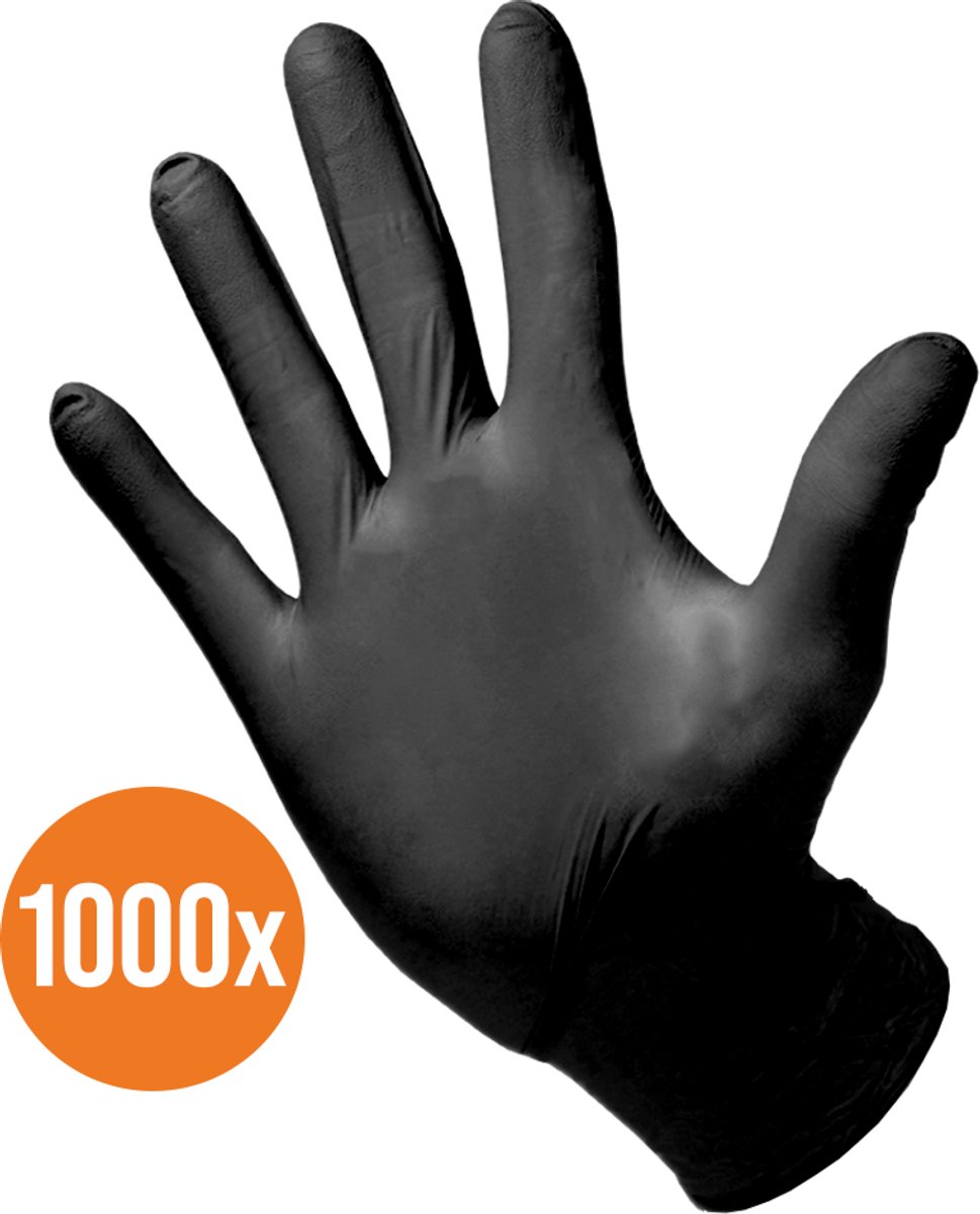 DULA wegwerp handschoenen zwart - Maat L - soft nitril handschoenen - Poedervrij - 10 x 100 stuks