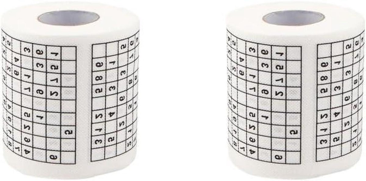 2 Set Soft and Eco-friendly Sudoku Su Printed Fabrics for Sensitive Skin Hypoallergenic Wood Toilet Roll Classic Clean Tissues