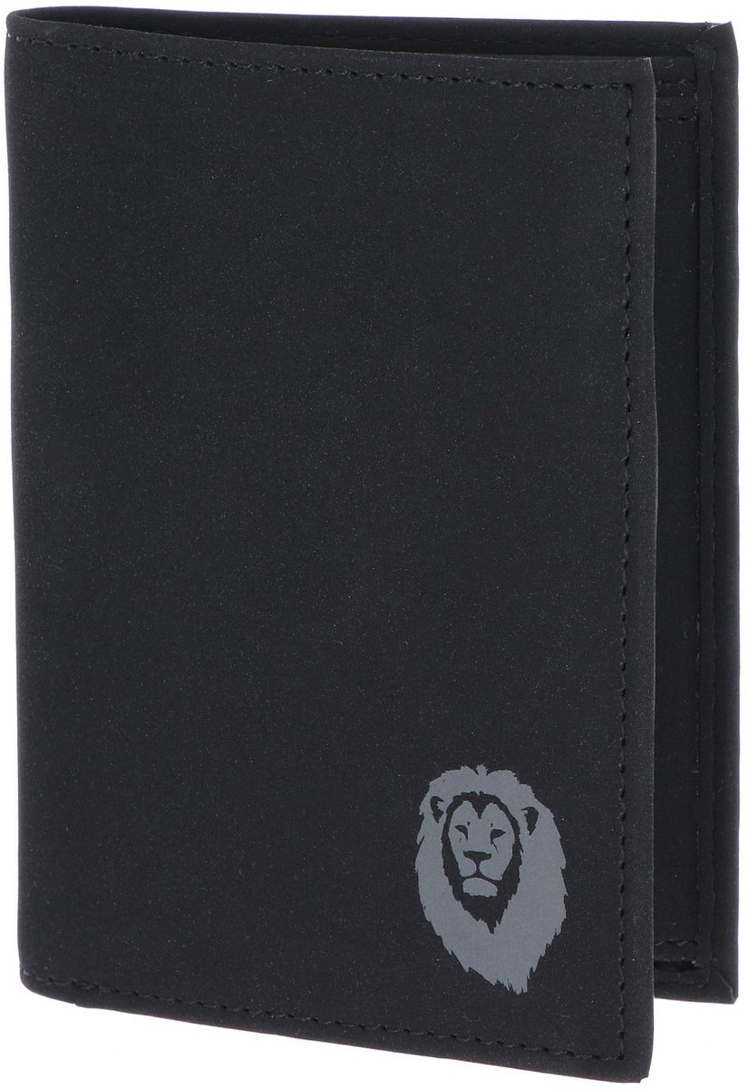 oxmox portemonnee New Cryptan RFID Protect Kombibörse Freedom Lion Print Grey Black zwart