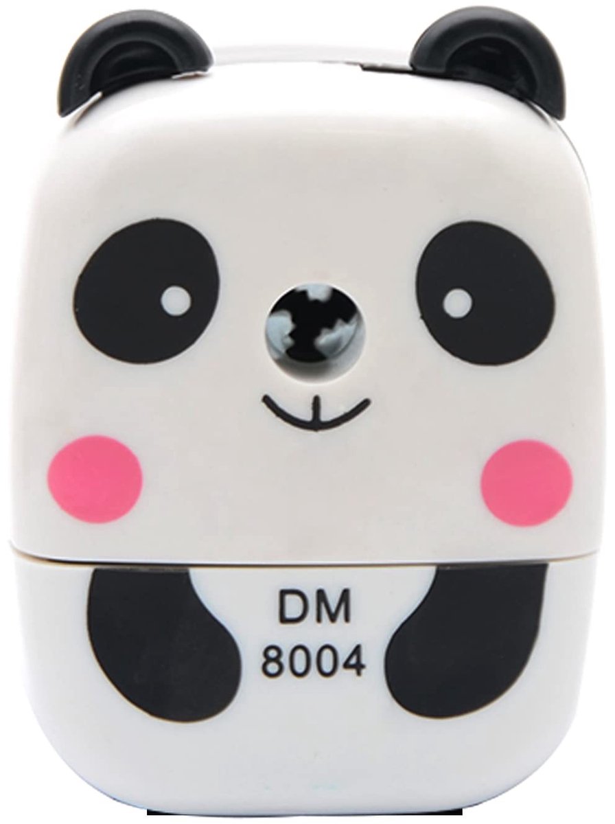 Dailygoods- Puntenslijper Handmatig - Panda/Motief - Dierlijke Vorm - Duurzaam ABS - Grote Capaciteit - Glad Snijoppervlak - Potloodslijper