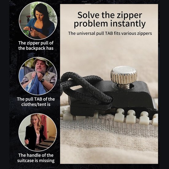 Universele Rits Reparatie - Rits Fixer Kit - Kleding Repareren - Zonder Naald en Draad - 3 Stuks - Zwart van Universele — afbeelding 4