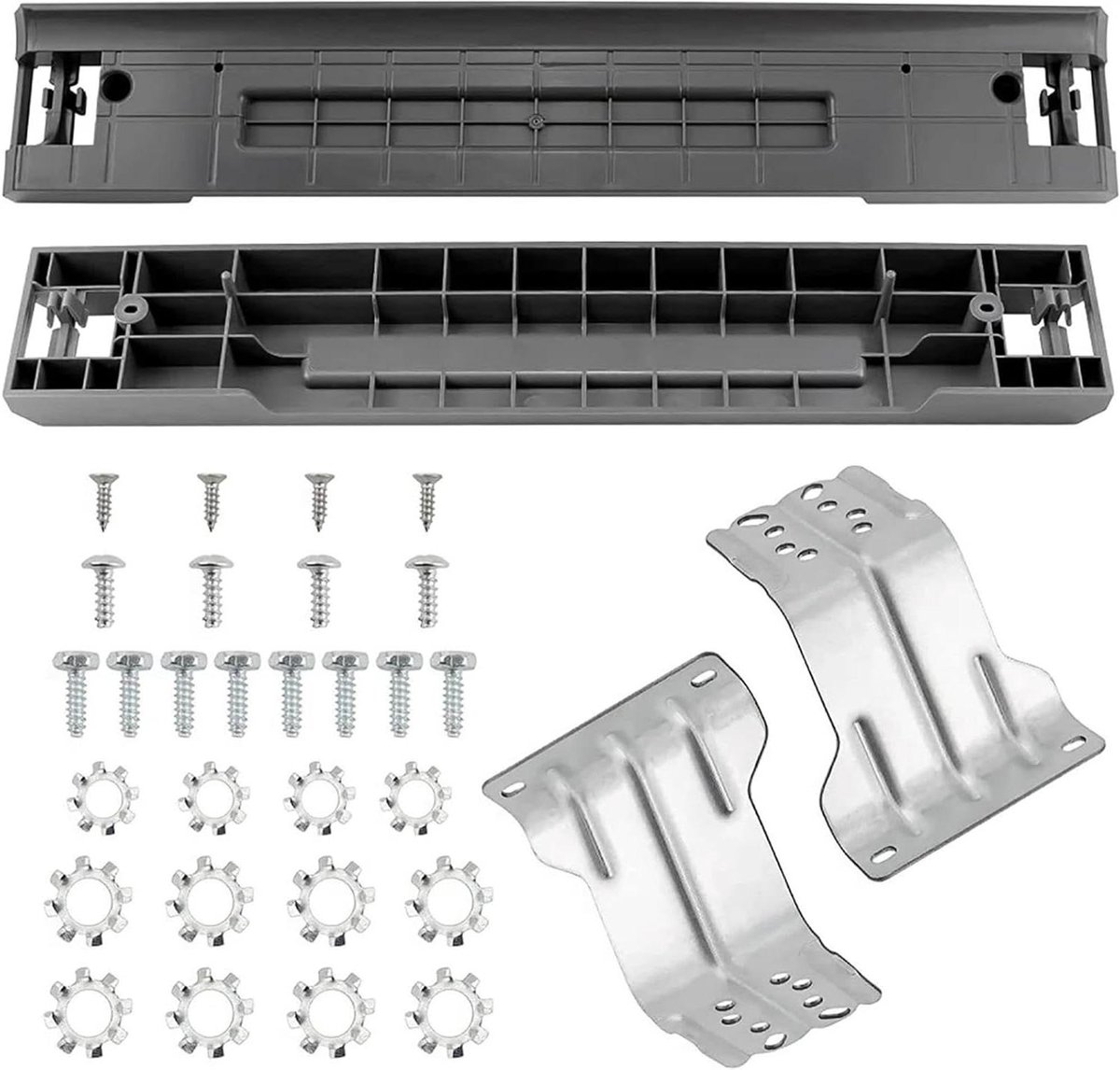Wasdroger stapelset - Wasmachine ombouw - Ruimte besparen - Universele pasvorm - Voor 27 inch - Grijs