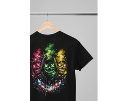 Oversized shirt - Neon darkness - Wurban Wear | Draak | Anime streetwear | Asian streetwear | Streetwear | Geisha | Techno outfit | Fantasy shirt | Gym shirt | y2k | Tattoo | Urban | Grote maten | Japanese mythology | Samurai | Zwart