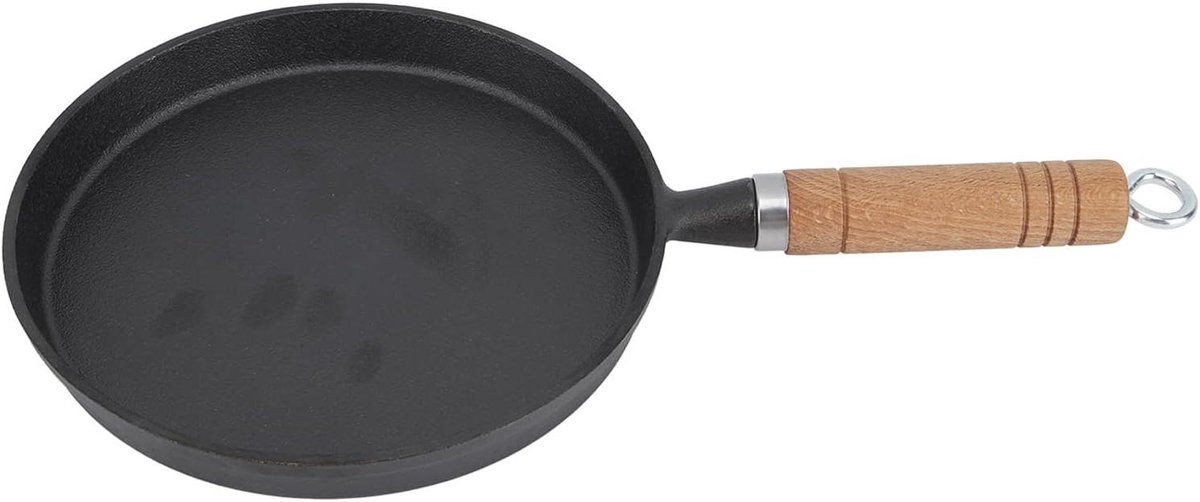 Gietijzeren Koekenpan - Koekenpan - Koken in Keuken - Snelle Warmteverdeling - 20 cm - Zwart