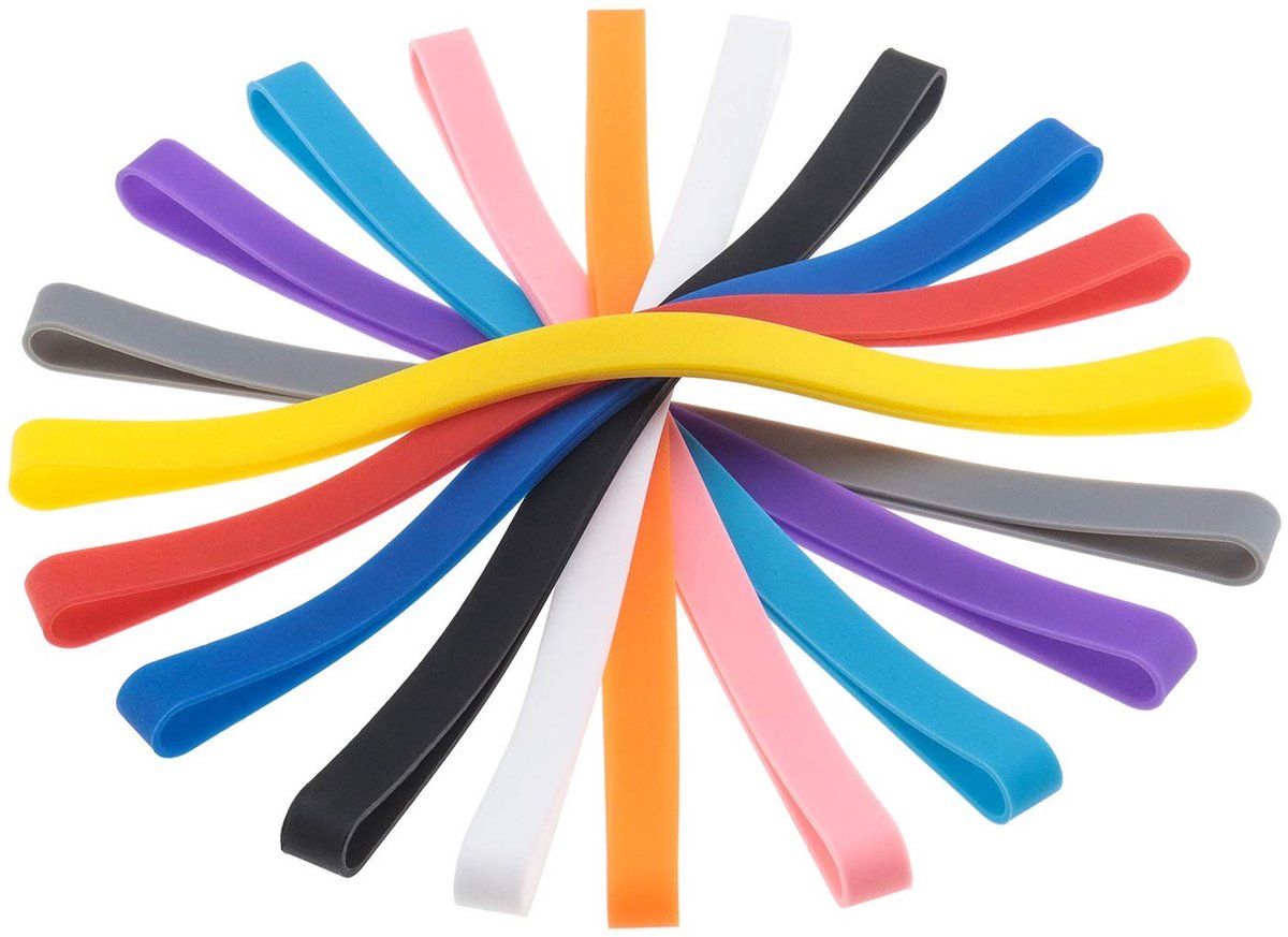 Dailygoods- Siliconen Elastiekjes 10 Stuks - A5 Elastische Banden - Milieuvriendelijk - Verpakking - 200x10x1.5MM - Geschikt voor Diverse Toepassingen
