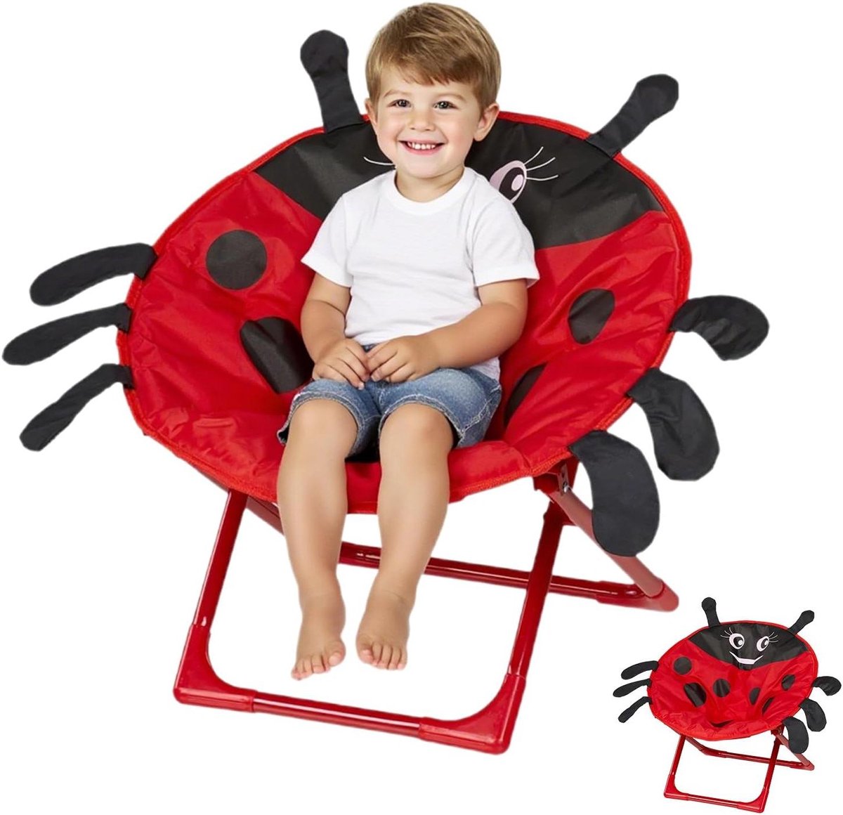 Opvouwbare Buitenstoelen Voor Kinderen | Lieveheersbeest Opvouwbare Tuinstoel,Klapbaar Strandzitje Voor Kinderen