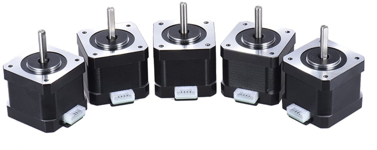 Dailygoods- Stappenmotor 1,8 graden - Nema 17 - 5 stuks - 0,4 N·m - 42 x 42 x 38 mm - Geschikt voor 3D-printers/CNC-accessoires - Motor
