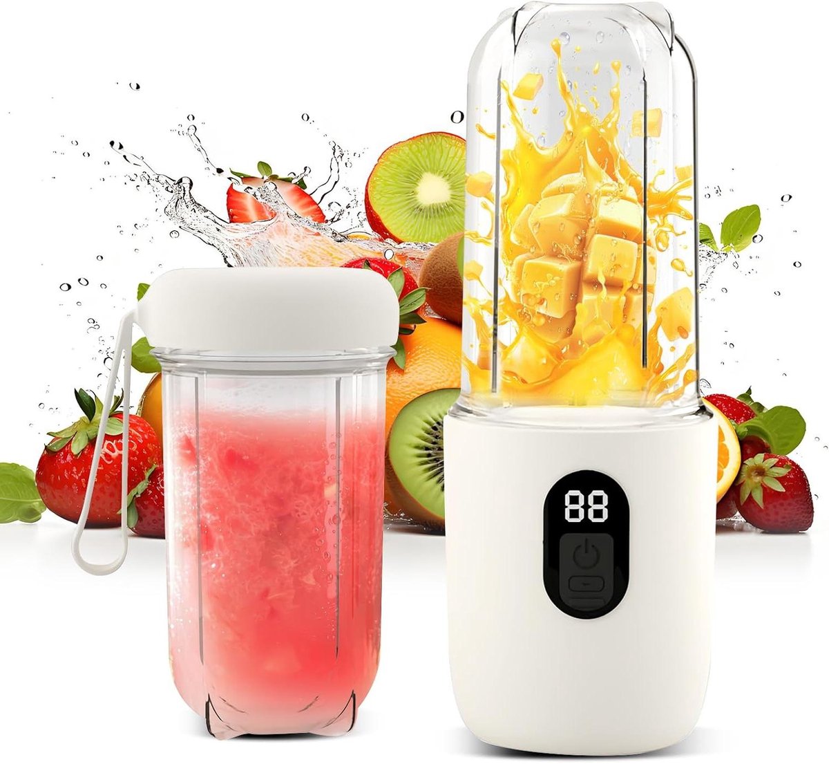 RoserRose Mini Blender, Smoothie Maker, Portable Mixer, Smoothie Maker To Go with 500ML Bottle, Suitable For Families, Camping And Sports