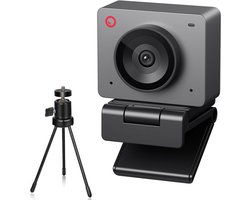 OBSBOT Meet SE 1080P 100FPS webcam voor pc, USB-webcam met AI-tracking, microfoon, statief, gefaseerde HDR, beauty-modus, plug & play-streaming camera voor laptop/desktop, conferenties, grijs