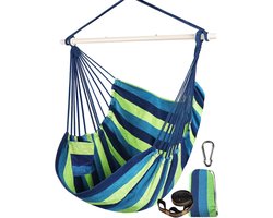 Chihee Hangmat Stoel Schommelstoel Sterke Metalen Opvouwbare Spreader Bar Draagbare Hangstoel Max 330LB Comfortabele Seat Patio Gazon Stoel Katoen Gemengd voor Superieur Comfort Duurzaamheid Indoor