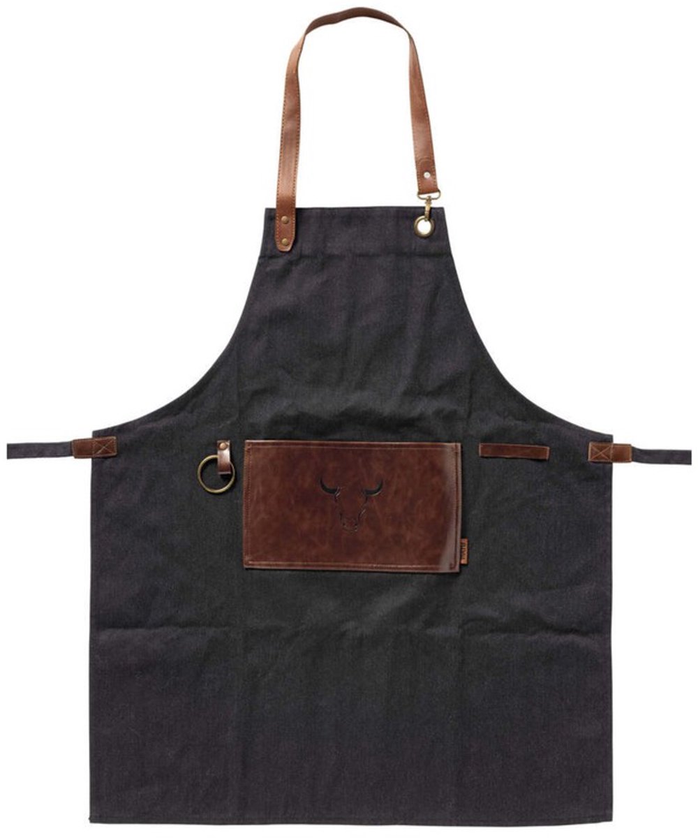 GRILL - schort 70x90 cm - Denim - zwart