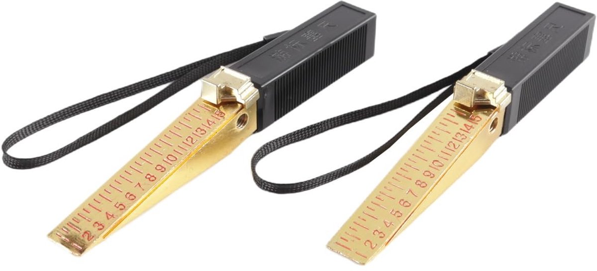 Dailygoods- Branddeurspleetmeter 2 stuks - Wigvormige Nonius Voelermaat - Zinklegering - Nauwkeurigheid 0,5 mm - Meetbereik 1-15 mm - Compact en Lichtgewicht
