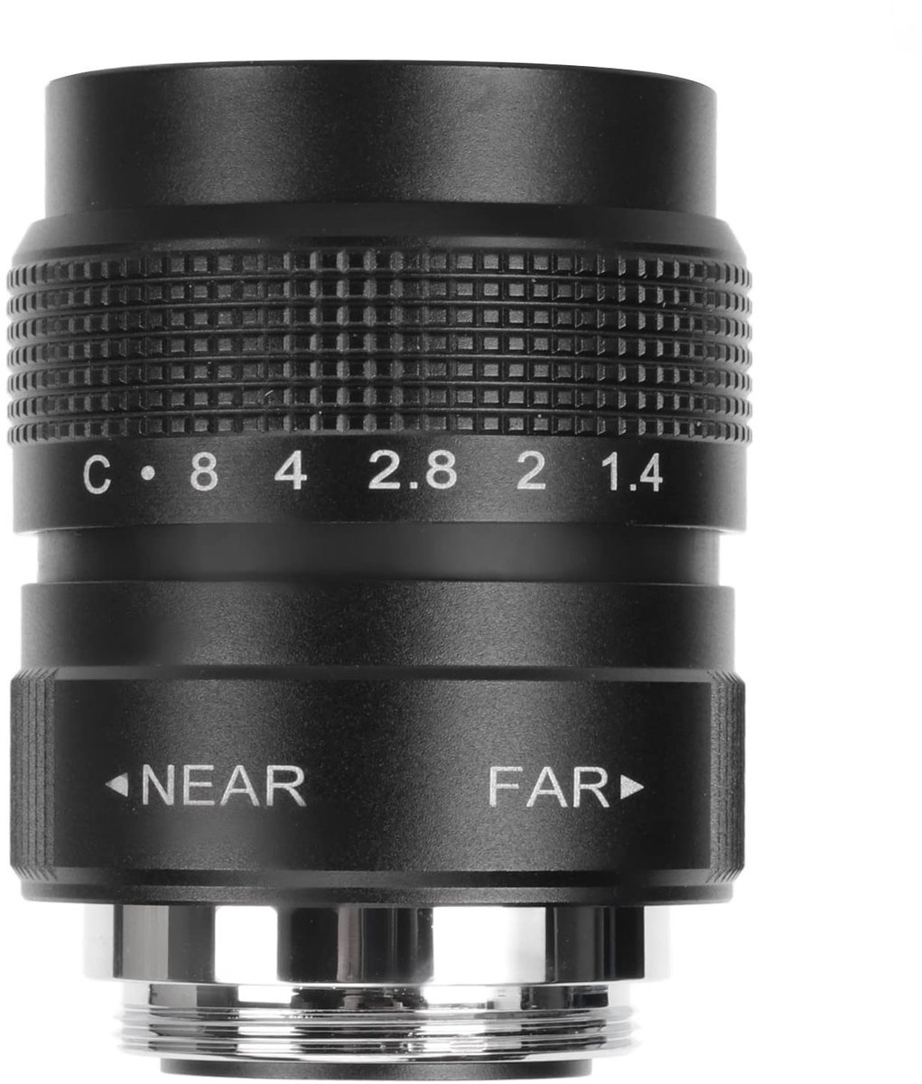 Dailygoods- CCTV-lens 25 mm F1.4 - C-bevestiging - Handmatige Diafragma- en Scherpstelling - Kijkhoek 19,6 - Aluminium/Glas - Geschikt voor Camera's - Filmlens