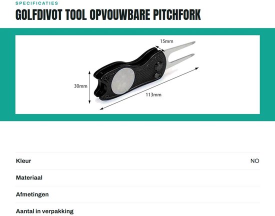Vouwbare Golf Divot Tool van RVS - Ideaal voor Golf, Sport en Buitenactiviteiten - Compact en Handig — afbeelding 3