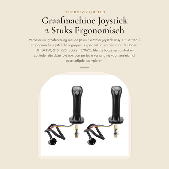 Dailygoods - Graafmachine Joystick - 2 Stuks - Ergonomisch Comfort - 3 Knoppen - Geschikt voor Doosan DH DX150 215 225 300 370-9C - Verbeterde Bedieni van Dailygoods — afbeelding 3