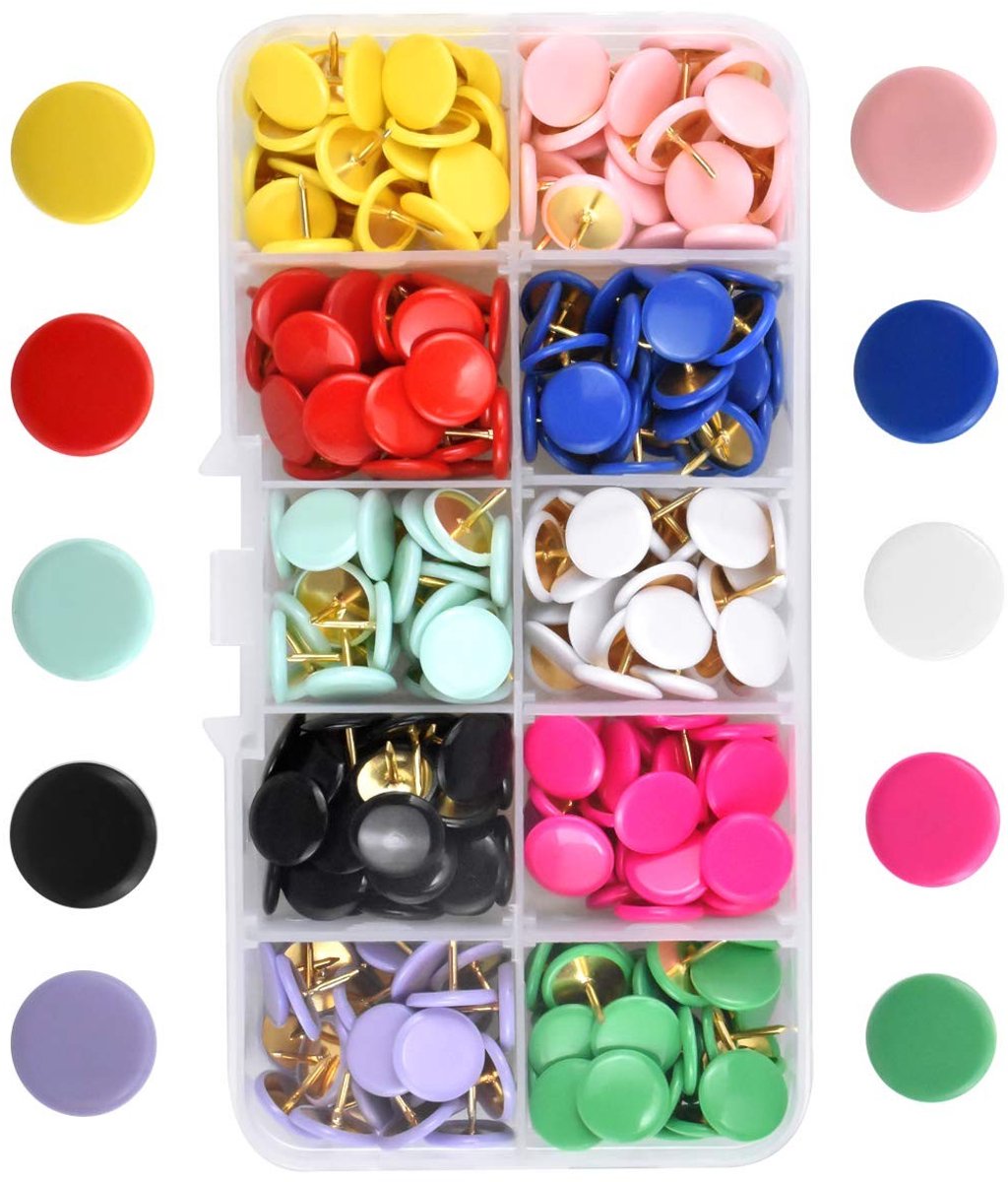 Dailygoods- Punaises 300 Stuks - Veelkleurige Punaises - Ronde Decoratieve Punaises - Wandspelden - Kunststof Spelden - Hoogwaardige Materiaal