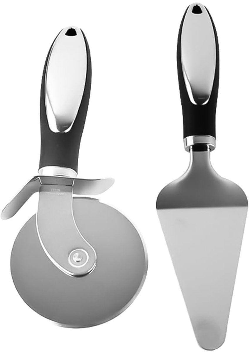 Dailygoods- Pizzasnijder Roestvrij Staal - Driehoekige Schep - Antislip Handvat - Ergonomisch Ontwerp - Vaatwasserbestendig - Ideaal voor Pizza en Gebak - Keukengereedschap