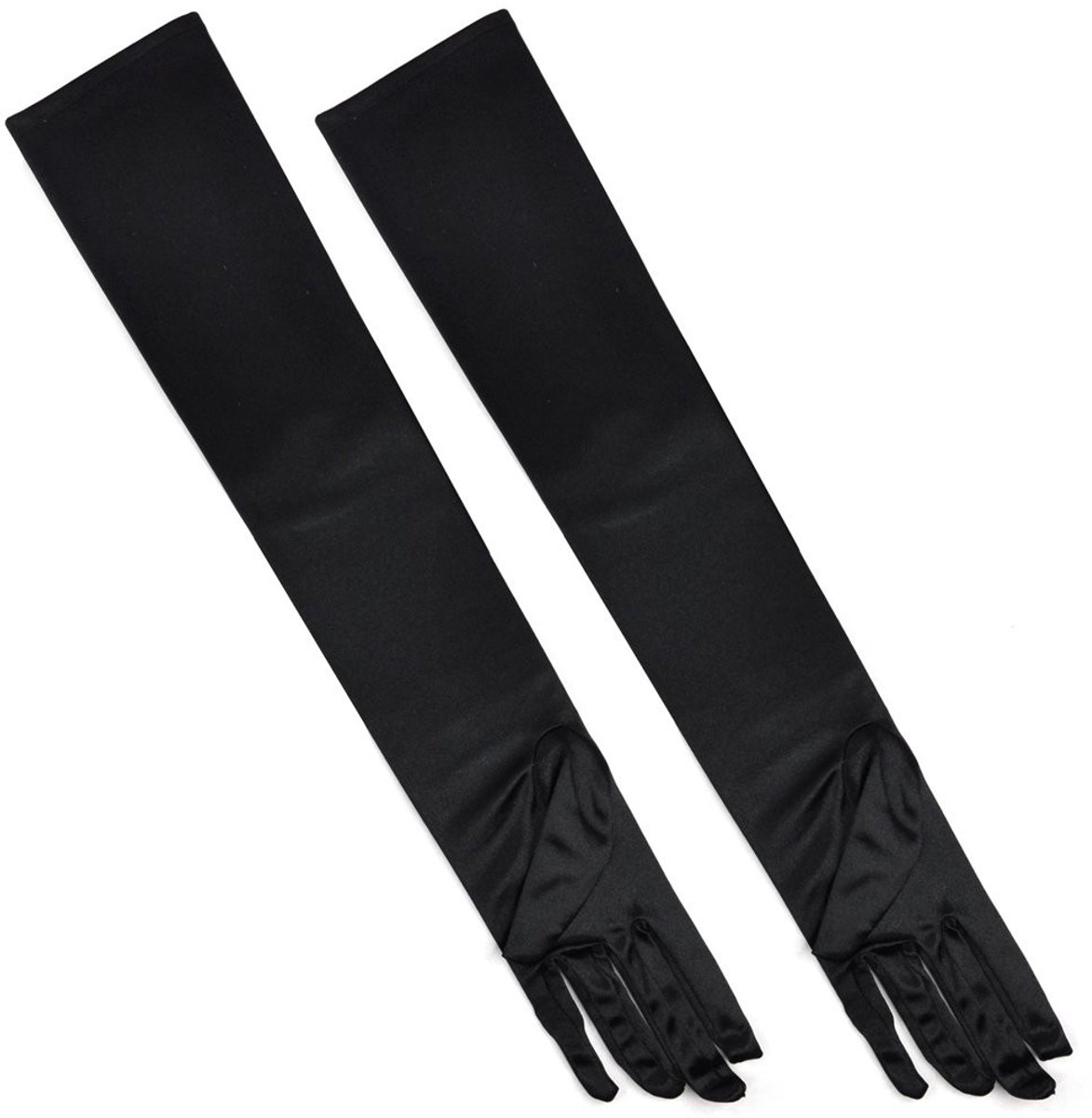 Dailygoods- Ellebooghandschoenen Retro Stijl - Zijden Look - 2 Stuks - 19 Inch Lengte - Perfect voor Themafeesten - Synthetisch Materiaal - Handschoenen