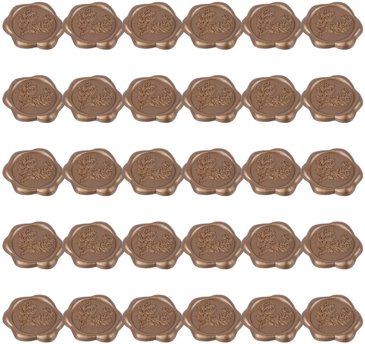 Dailygoods- Wax Zegels 30 Stuks - Gouden Wax Zegel Stempel - Decoratie voor Uitnodigingen - Waterdicht - Gegraveerd Patroon - Veilig en Geurloos - Zegelstickers