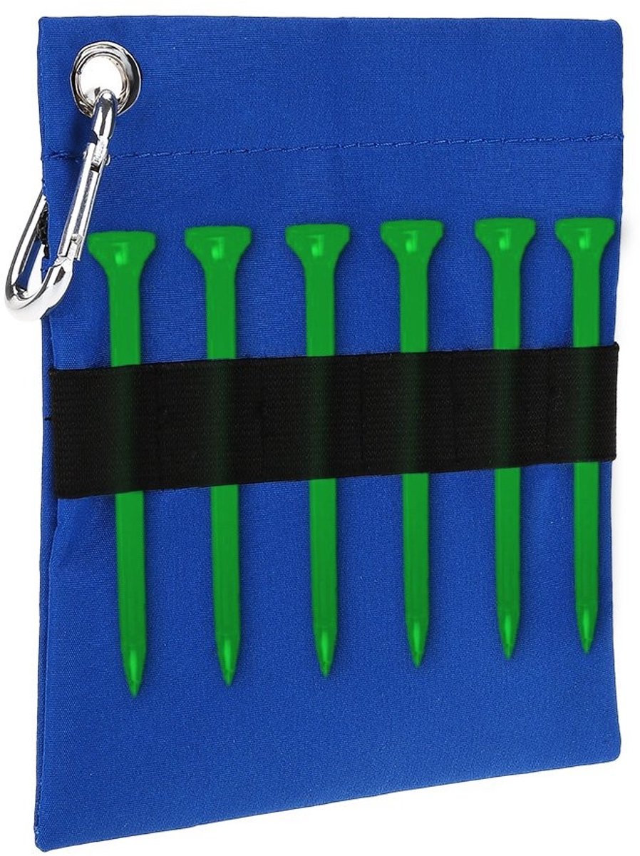 Dailygoods- Golf Tee Bag - Duurzaam Nylon - Rits - Karabijnhaak - 6 Golf Tees Houder - Lichtgewicht - Handig Accessoire - Golf Tas