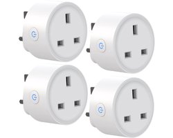 Sander Shop 4 stuks Smart Plug WiFi Alexa Plugs, Avatar Controls Smart Home Mini Outlet 13A Draadloze Timer Socket Werkt met Amazon Alexa (Echo en Echo Dot), Google Home, SmartThings, geen hub