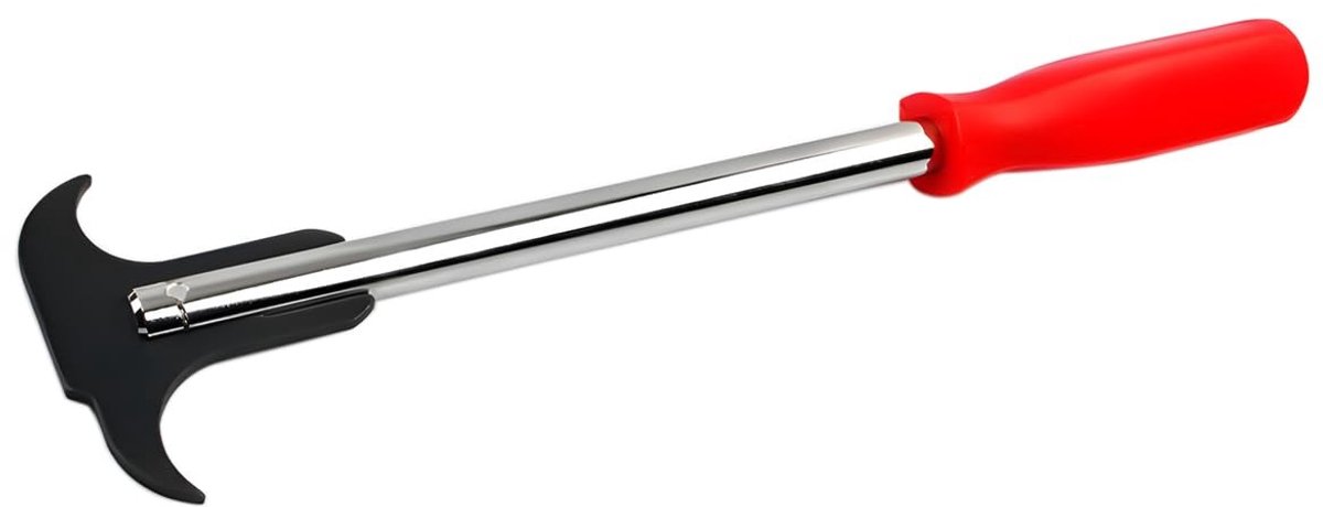 Dailygoods- Oliepakking Trekker - Dubbele Punt - Ergonomische Grip - Universeel - Metaal/Kunststof - 305 x 80 mm - Rood/Zwart - Ringtrekker