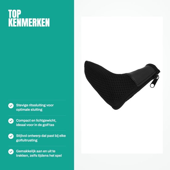 Jhubersproducts - Golfhoofddeksel - L-vormige golfclubhoes - Stevige ritssluiting - Golfclub putter hoes - Bescherming voor golfclubs - Ideaal voor go van Jhubersproducts — afbeelding 2