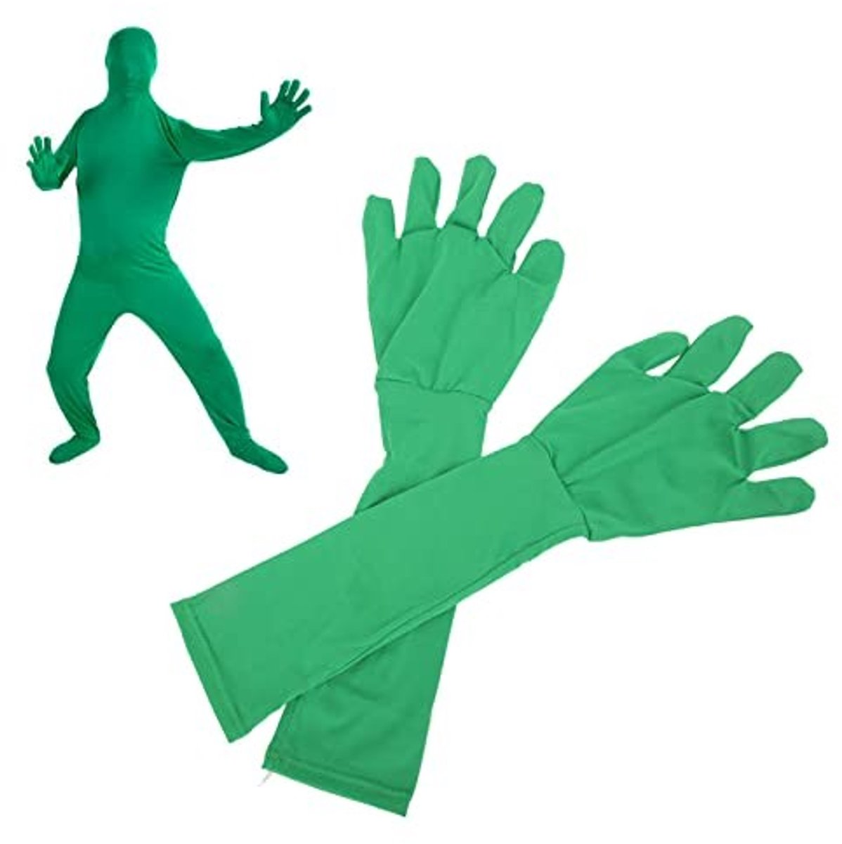 Dailygoods- Groen Scherm Handschoenen - 2 Stuks - Chromakey Effect - Melkzijde - Onzichtbaarheid - Voor Fotografie/Video - Chroma Key Handschoenen