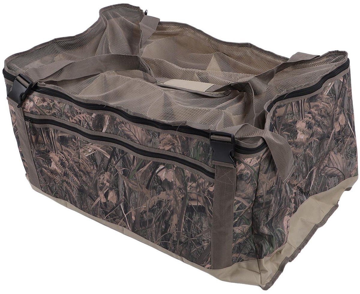 Dailygoods- Decoy Tas Slijtagebestendig - 12 Slots - Camouflage - Oxford Doek - Gaasdekking - 80x60x42cm - Lokvogeltas