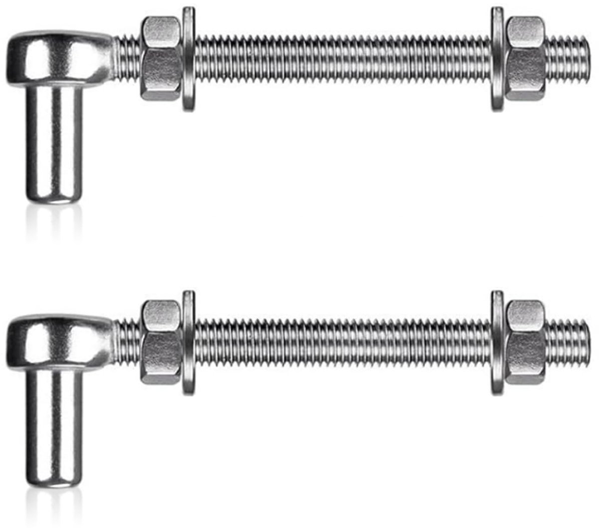 Dailygoods- Poortscharnier 150 mm - 2 Stuks - J-bouten - Roestvrij Staal - Zware Last - Draaibaar tot 200 kg - Deurscharnier