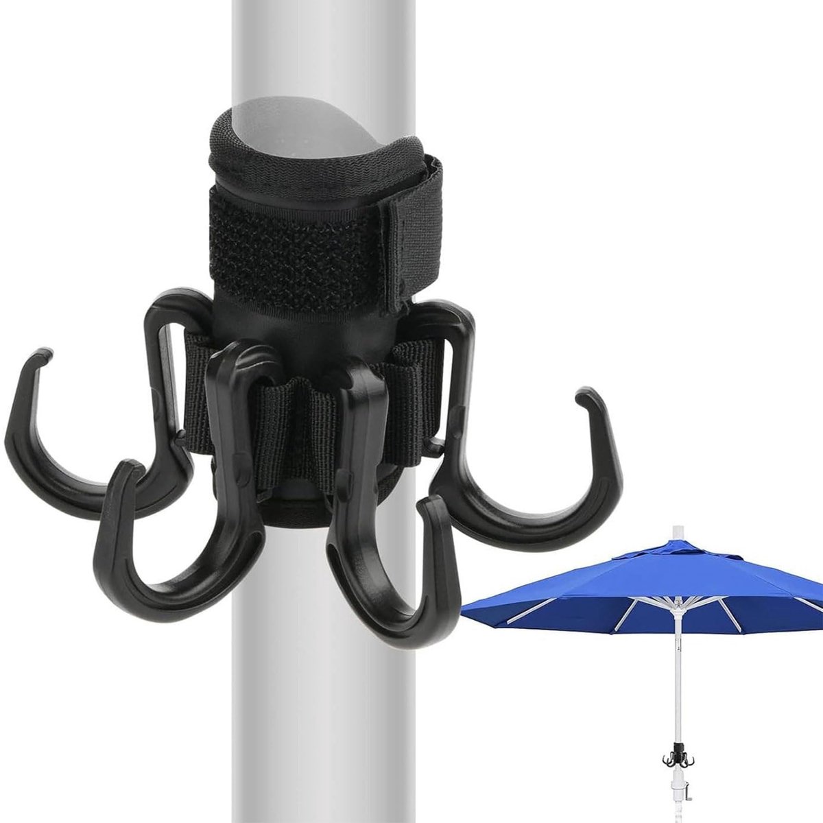 Dailygoods- Parapluhaken Antislip - 6 Afneembare Haken - Hangende Haken - Opberghaken Garage - Voor Strandparaplu's - Voor Kleding en Accessoires - Opberghaak