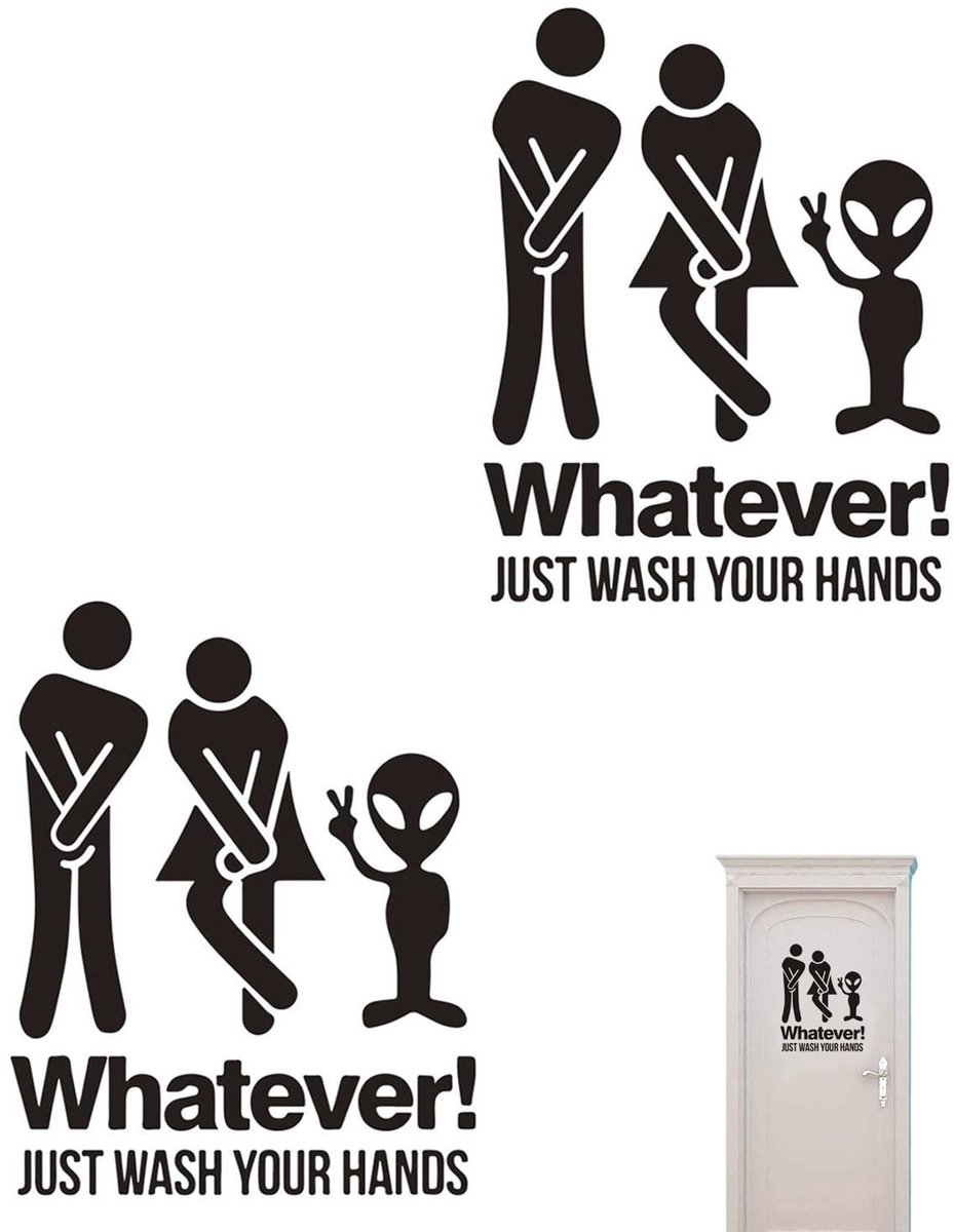 Dailygoods- Toiletpanelen Set van 2 - Zelfklevende Toiletstickers - Toiletdeurpanelen - Duurzaam Materiaal - Lichtgewicht - 16 x 20 cm
