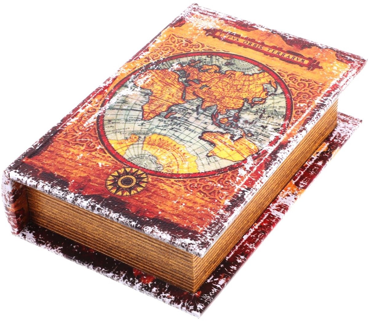 Dailygoods- Sieradenbox Decoratief - Opbergdoos Houten - Boekvorm - Veilig - Lichtgewicht - Voor Sleutels en Accessoires
