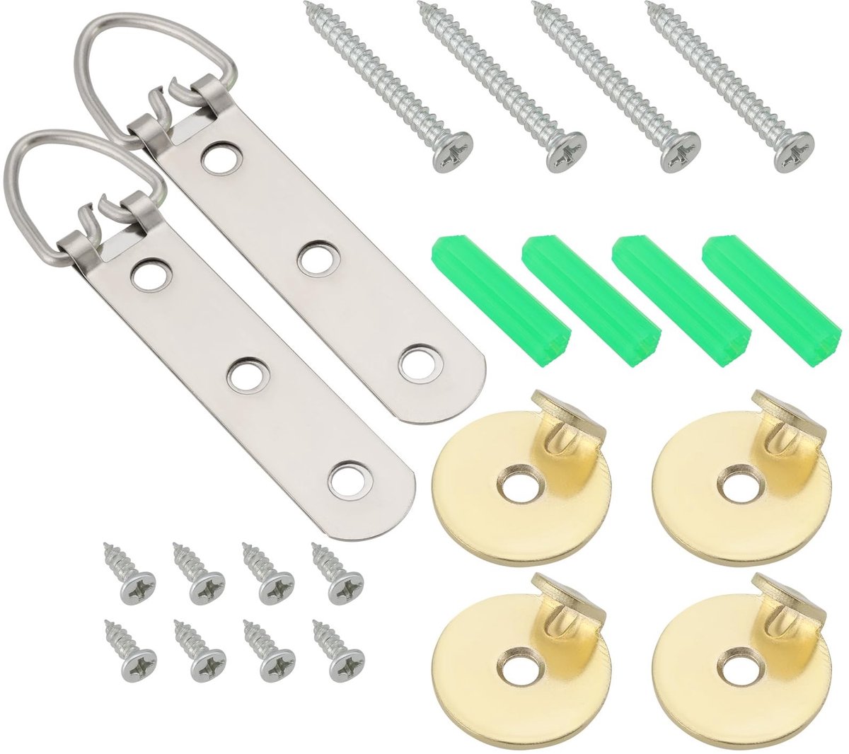 Dailygoods- Spiegel Ophangkit Draagvermogen 23 kg - Ophanghaken - Wandhangers - Schroeven