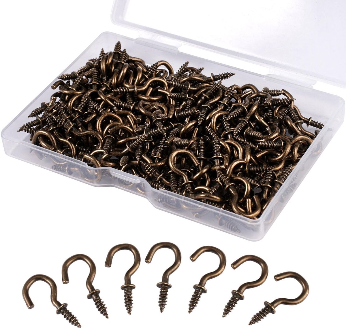 Dailygoods- Schroefhaken 200 stuks - Mini Haakjes - Roestvrij Staal - Voor Hout - Decoratie - Eenvoudig te Bevestigen