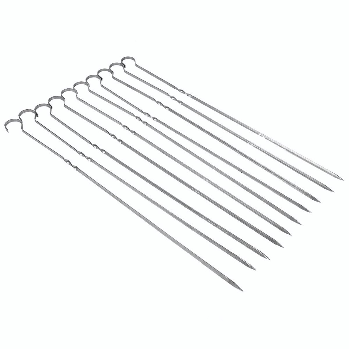 Set van 10 RVS BBQ Spiezen van 40 cm - Ideaal voor Grillen, Kebab en Barbecue Feestjes