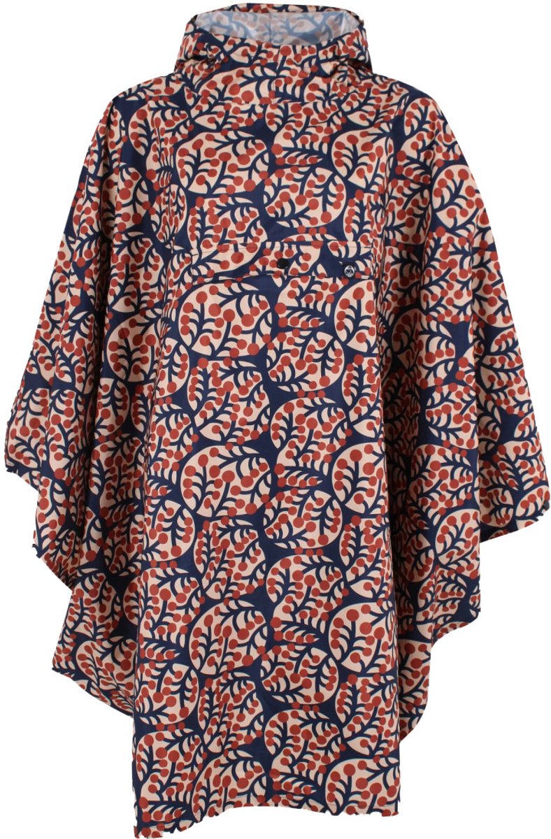 Donkerblauw Macro Micro Danepackit regenponcho van Danefae