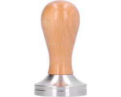 Espresso Tamper - Koffie Aanstampen Tool - Consistente Espresso Maken - Gelijkmatige Drukverdeling - 51 mm - Houtkleurig