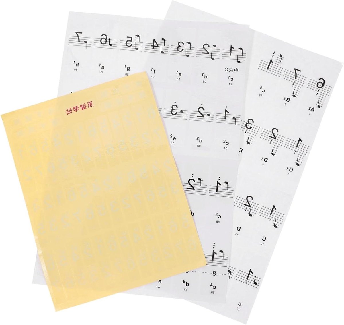 Piano Keyboard Stickers - Toetsen Notenbalk - Snel Leren Spelen - Duidelijke Opdruk - 14 x 10 cm - Zwart Wit
