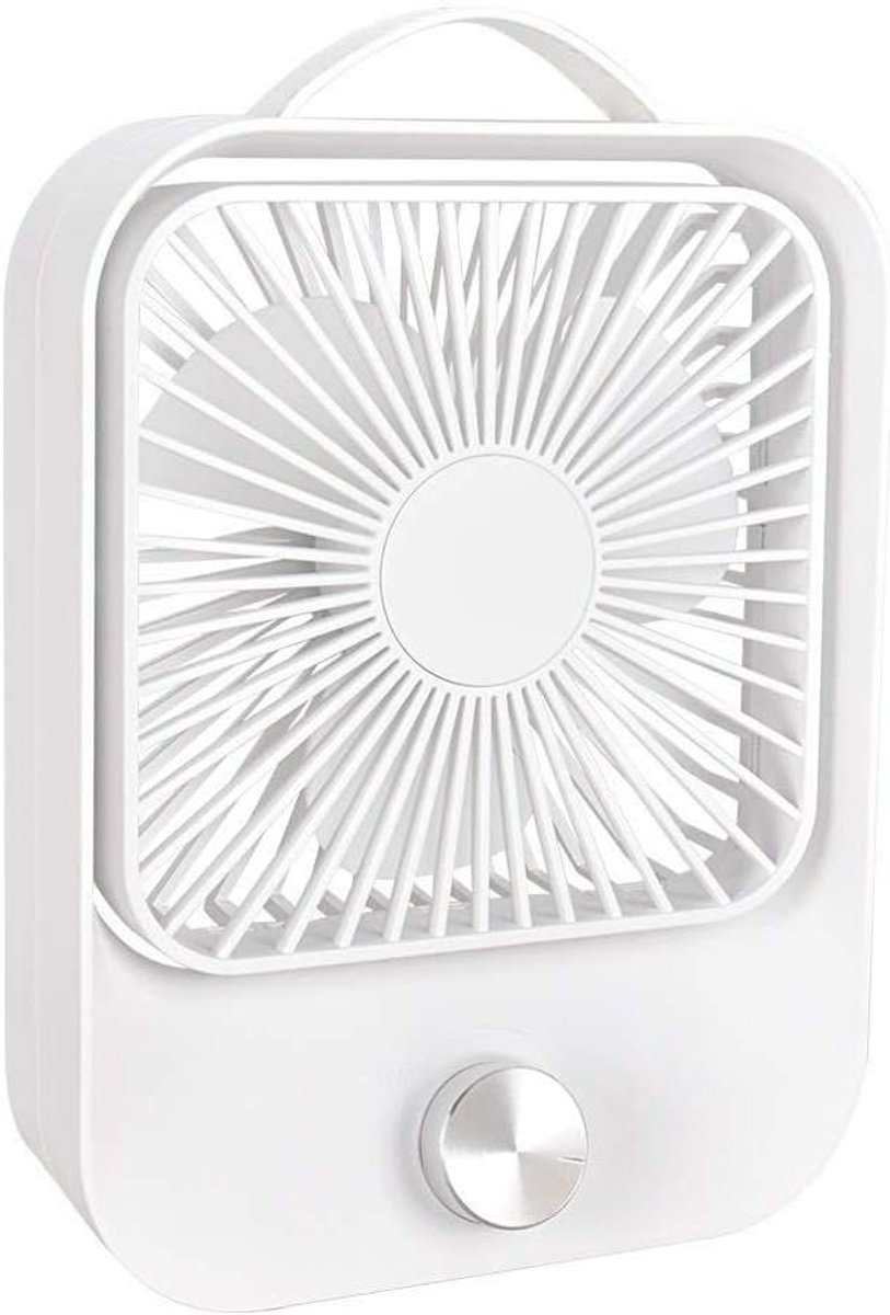 Bureau Ventilator - Stille Fan - Thuiswerk Koelte - 60 Graden Rotatie - 2400mAh Batterij - Wit