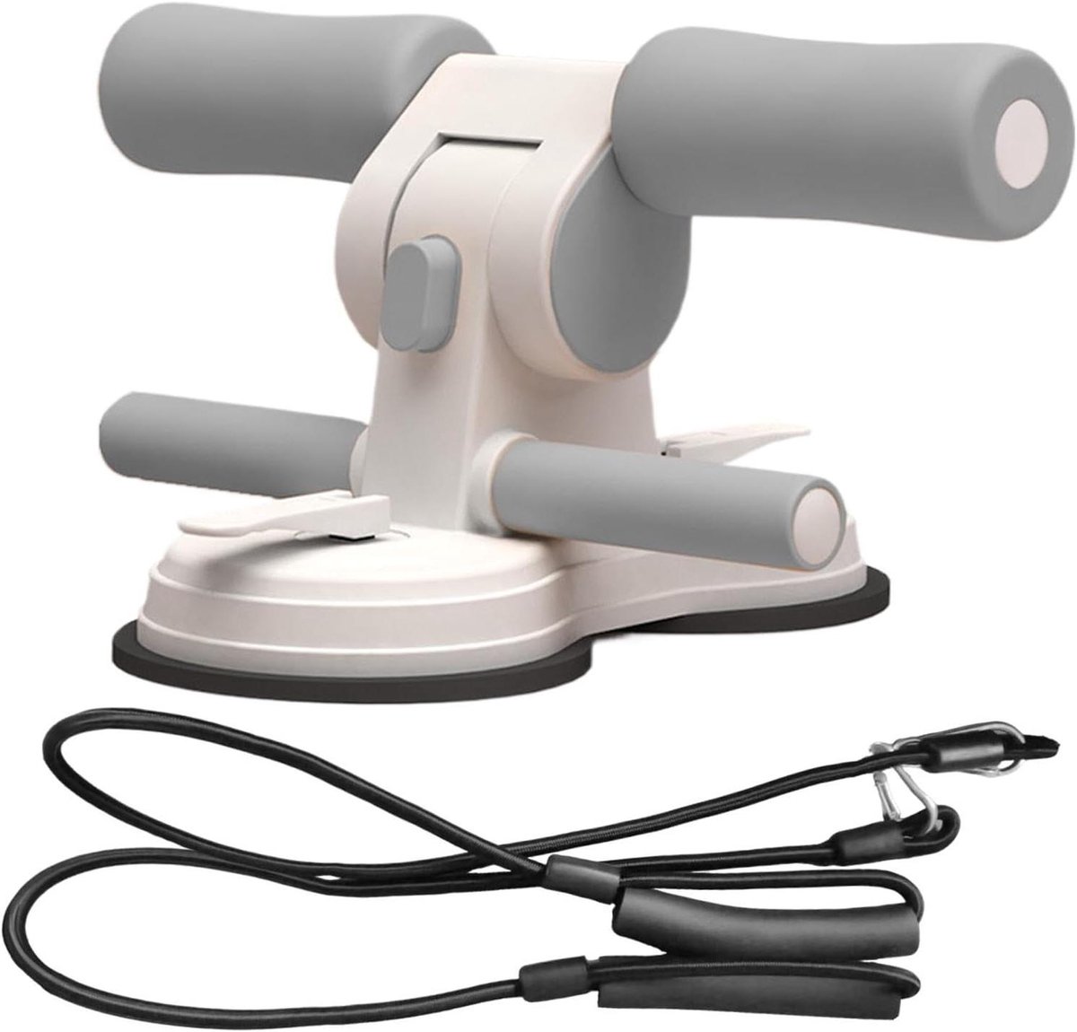 Buikspier Trainer - Core Trainer - Thuis Fitness - Dubbele Zuignap - 28x21.5 cm - Grijs