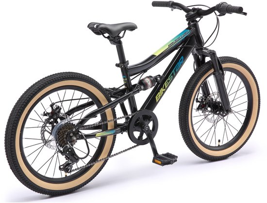 Bikestar kinderfiets MTB Fully Staal 7speed 20inch zwart/petrol van Bikestar — afbeelding 3