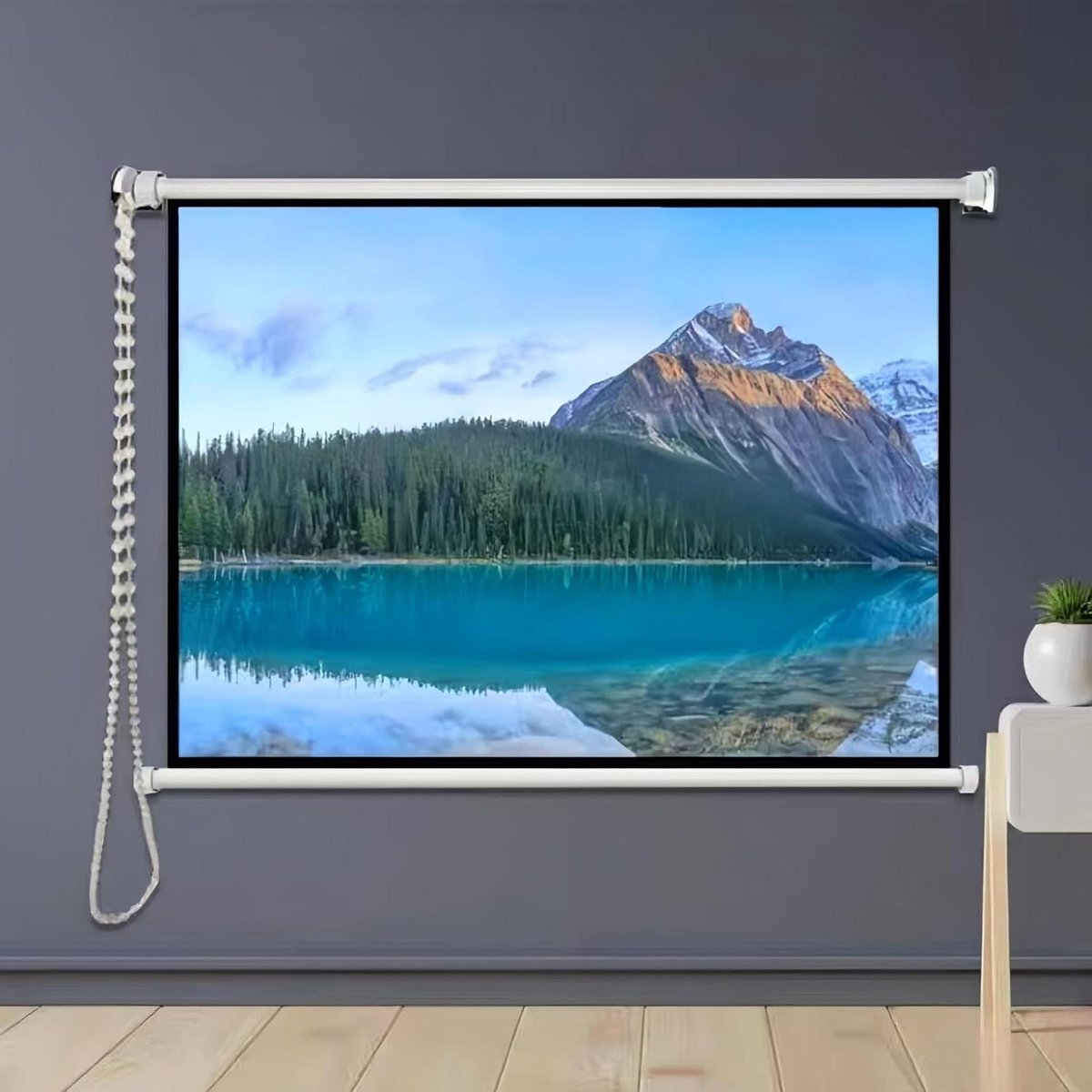 Projectiescherm - Pull Down Scherm - Thuisbioscoop Creëren - Kreukvrij HD Beeld - 72 inch - Wit