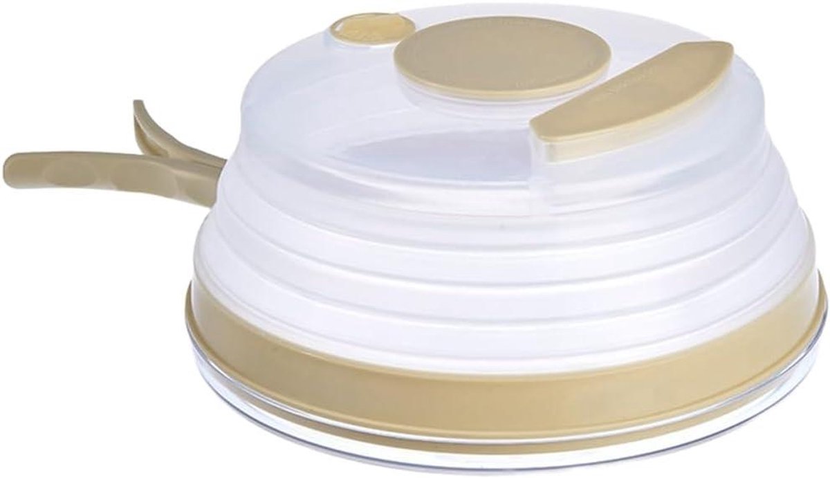 Magnetron Spatdeksel Voedseldeksel Opvouwbaar Maaltijden Opwarmen Verstelbare Ventilatie 26 cm Wit